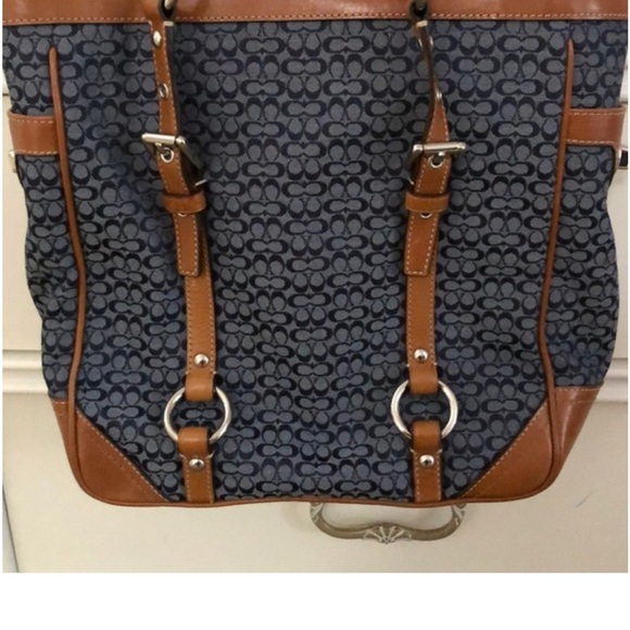 Coach Handbags - Coach Blue and Tan Signature Tote